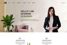 室内设计师个人作品简历网站源码 html5模板